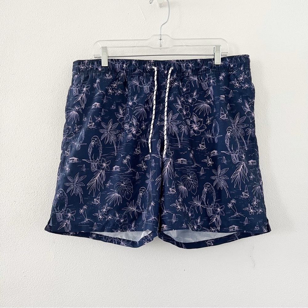Goodfellow & Co Men’s 7” Tropical Print Swim Trunks-Large